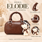 ELODIE — dve zaobljene ručke, srebrni detalji, ukrasni meda i trake.