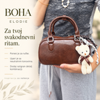 ELODIE — inspiracija za nošenje braon torbe uz neutralnu garderobu.